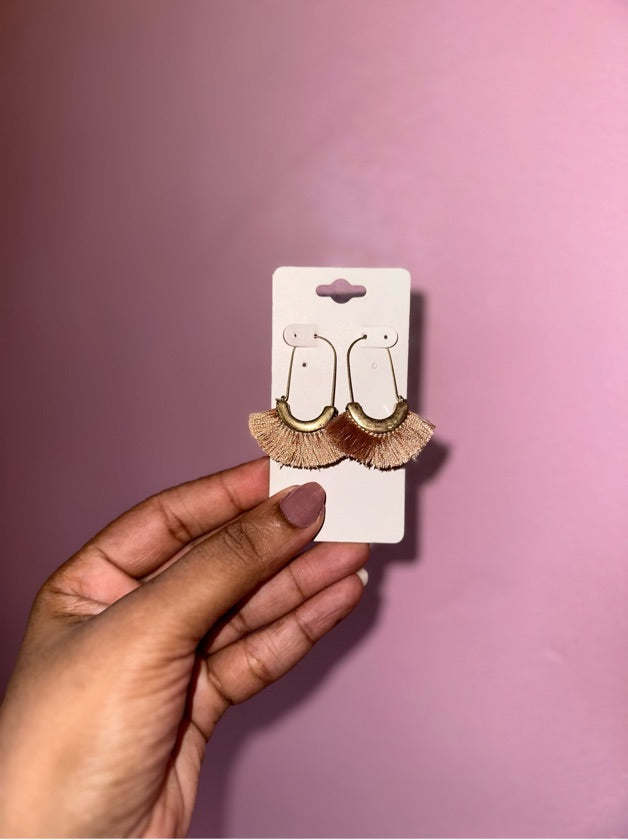 Brown Fringe Earring - 1363