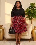 Plus Size Rosey Midi Skater Dress