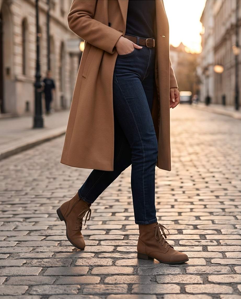 Brown Lace Up Boots