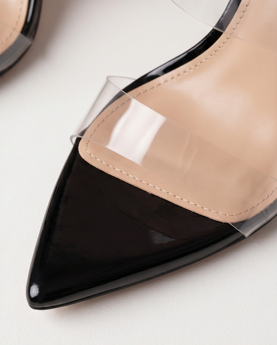 Clear High Heel Mules