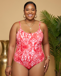 Plus Size Pink Swirl Bodysuit