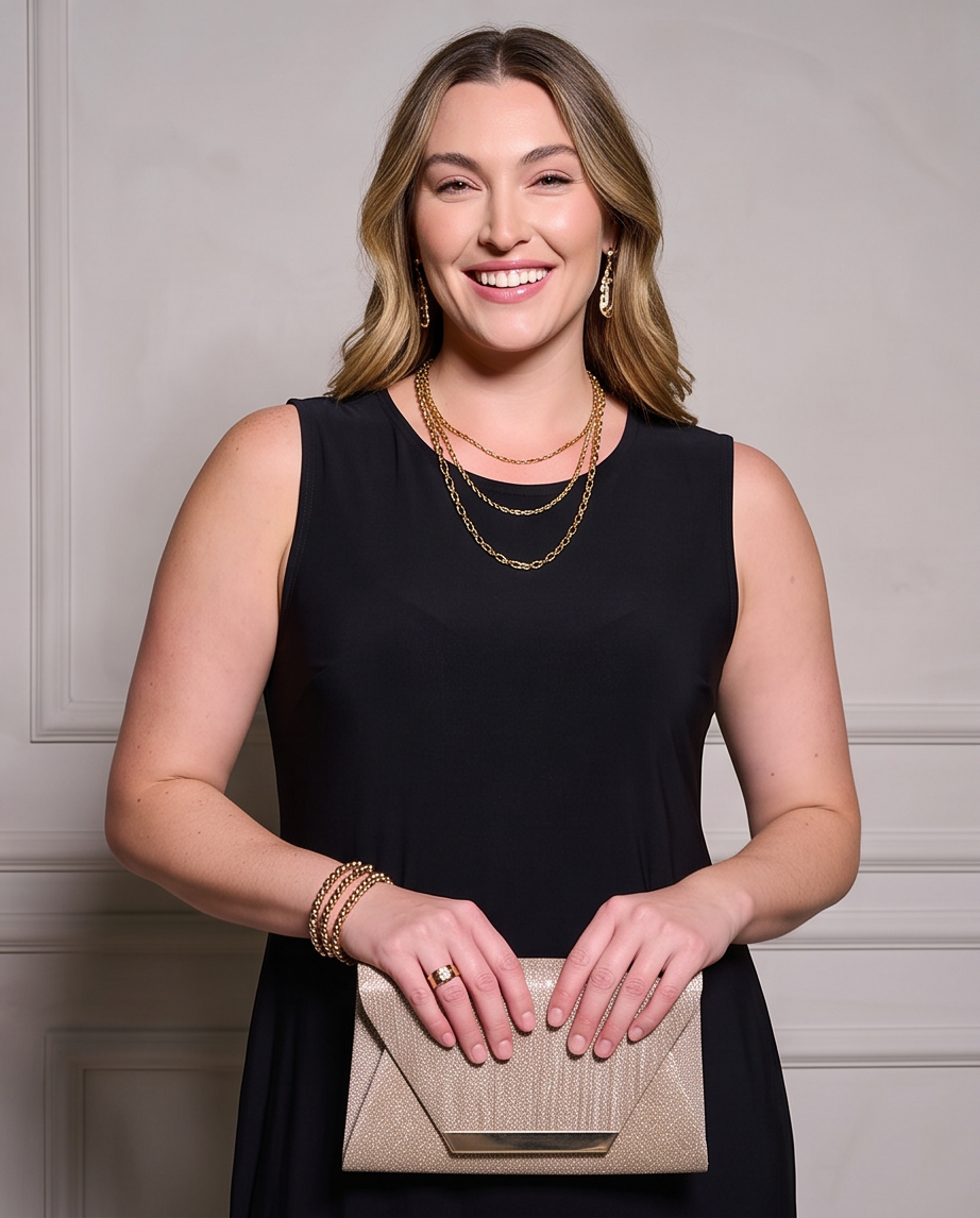 Plus Size Black Plain Sleeveless Midi Dress