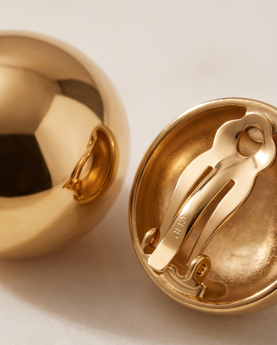 Nicole Gold Round Clip On Earrings