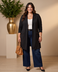 Plus Size Long Black Jacket