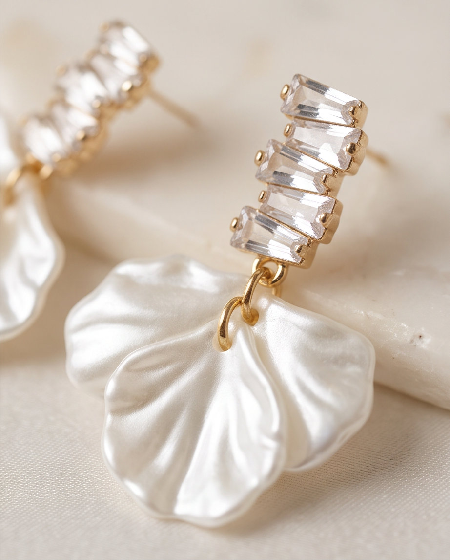 Sarah White Earrings