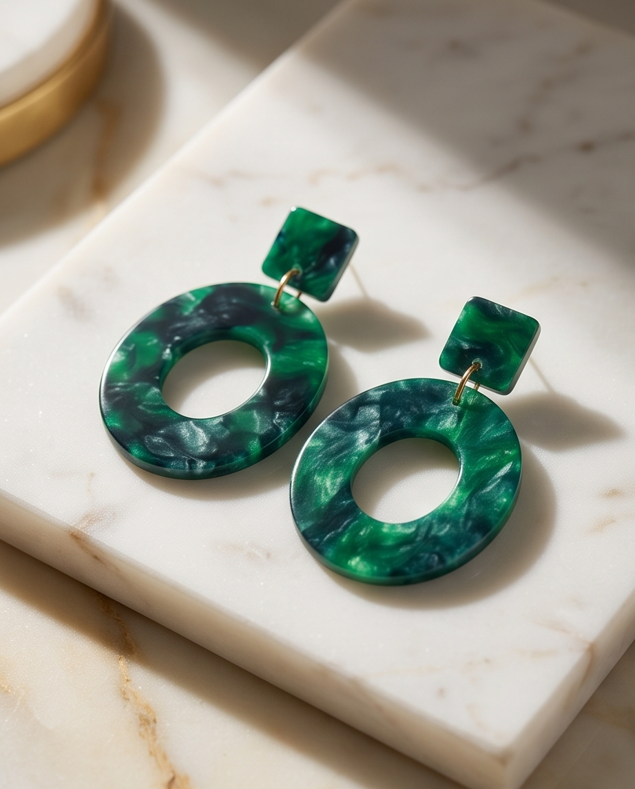 Sofia Green & Black Earrings
