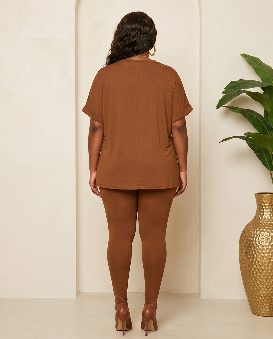 Regular/Plus Brown Pant Set