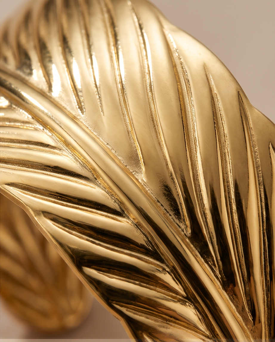 Stainless Steel Palm Leaf Bracelet