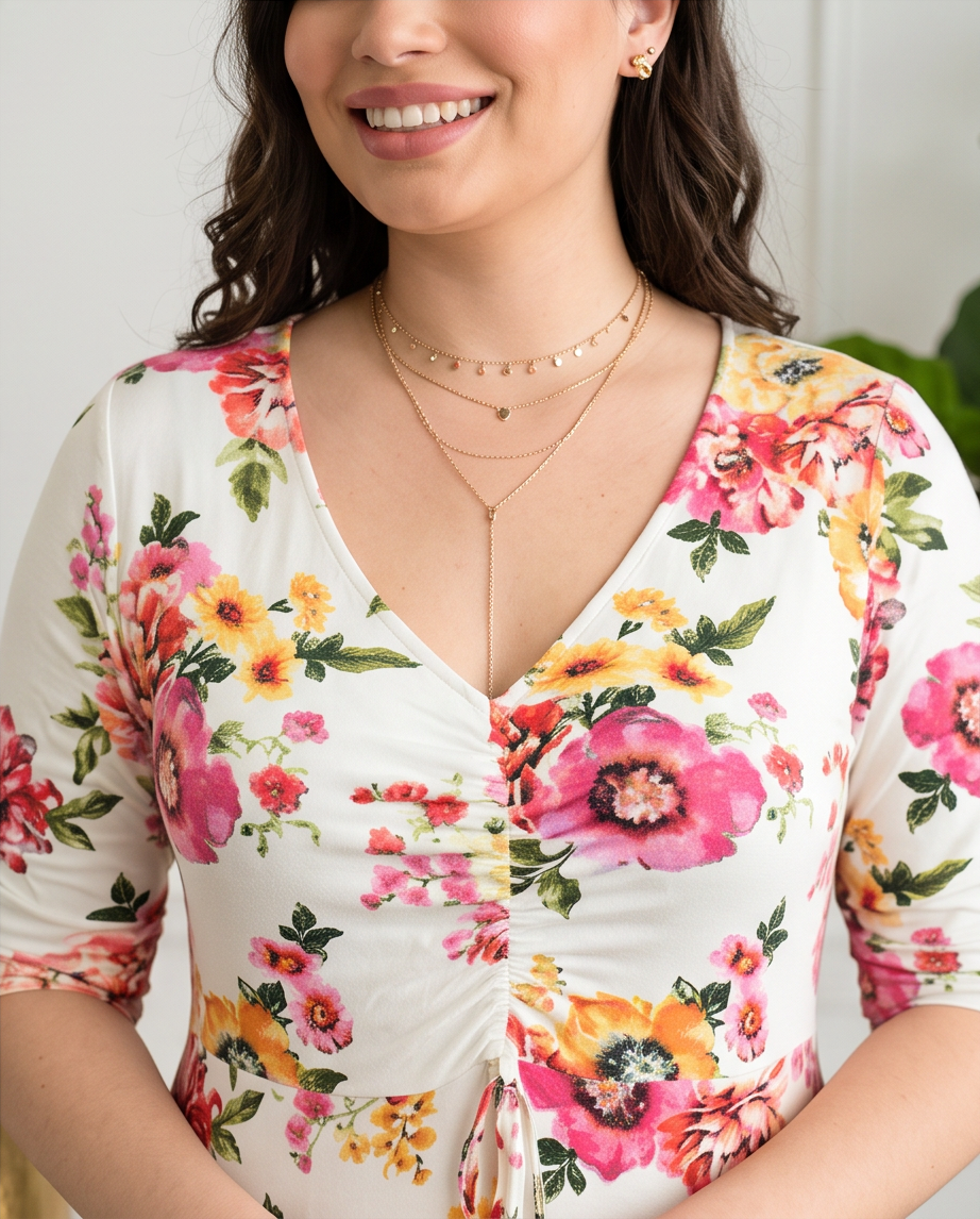 Plus Size Soft Floral Dress