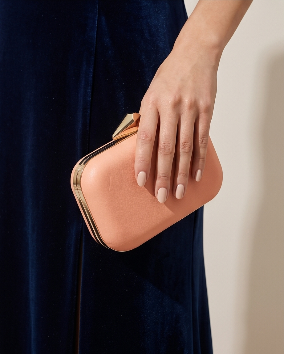 Orange Minaudière Clutch