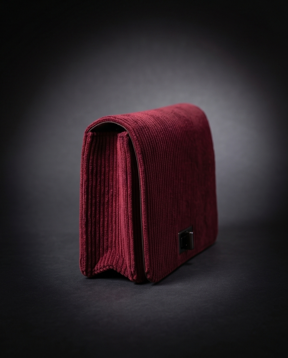 Burgundy Corduroy Shoulder Bag