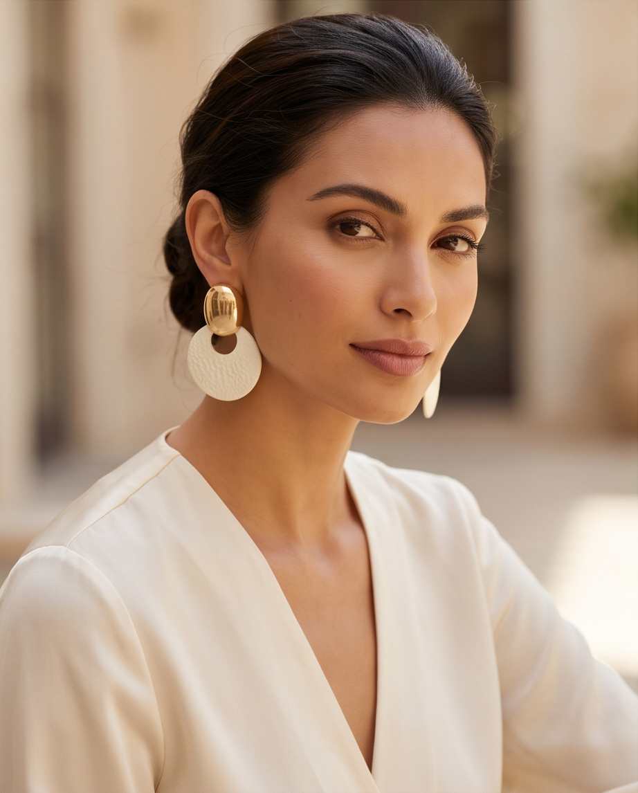 Melody Round Textured Earrings