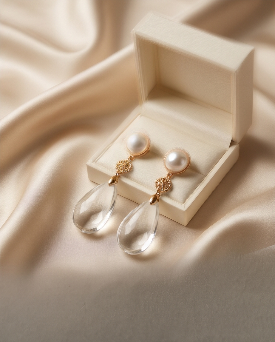 Clear Teardrop Earrings