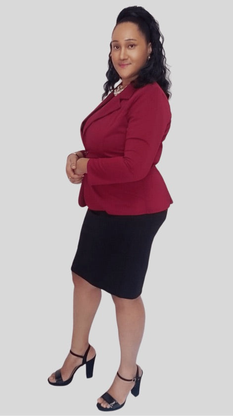 Plus Size Burgundy Jacket - 1055