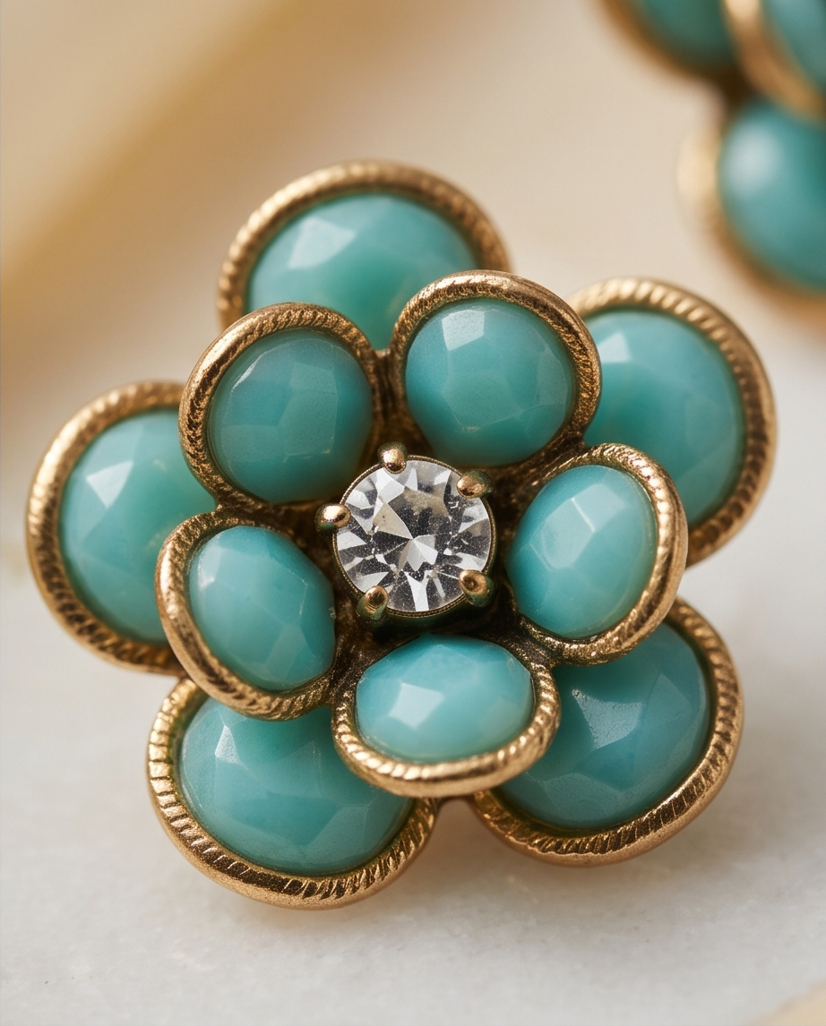 Laurie Mint Green Flower Earrings