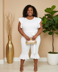 Plus Size Ruffle Trim Jumpsuit