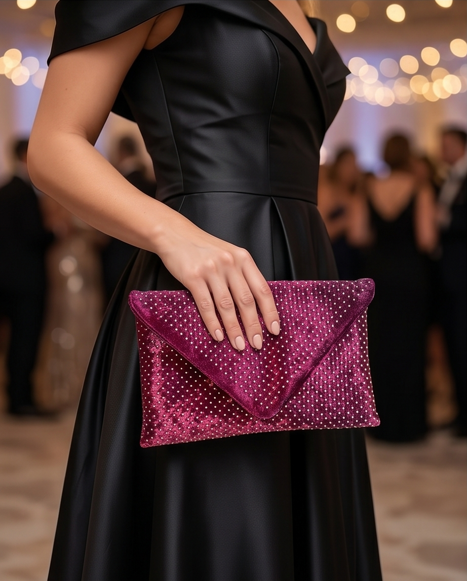 Vegan Studded Purple Bag