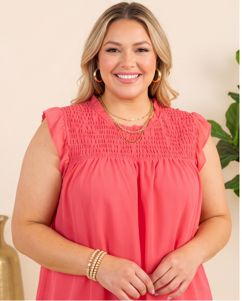 Plus Size Deandra Coral Top