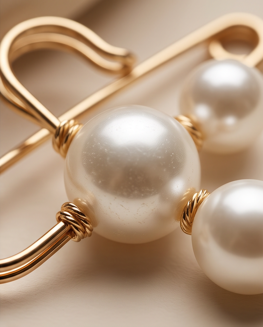 Three Pearl Pin Brooch