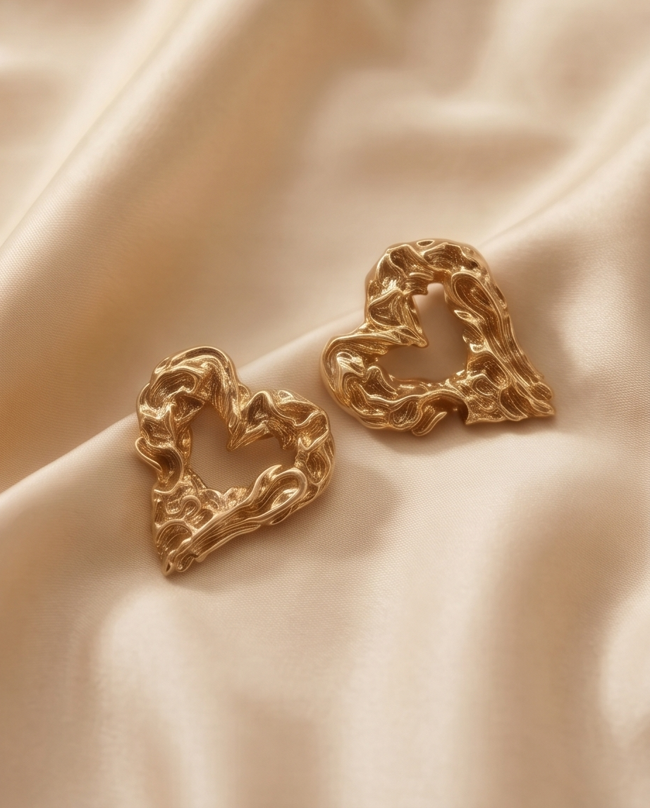 Gold Mega Heart Earrings