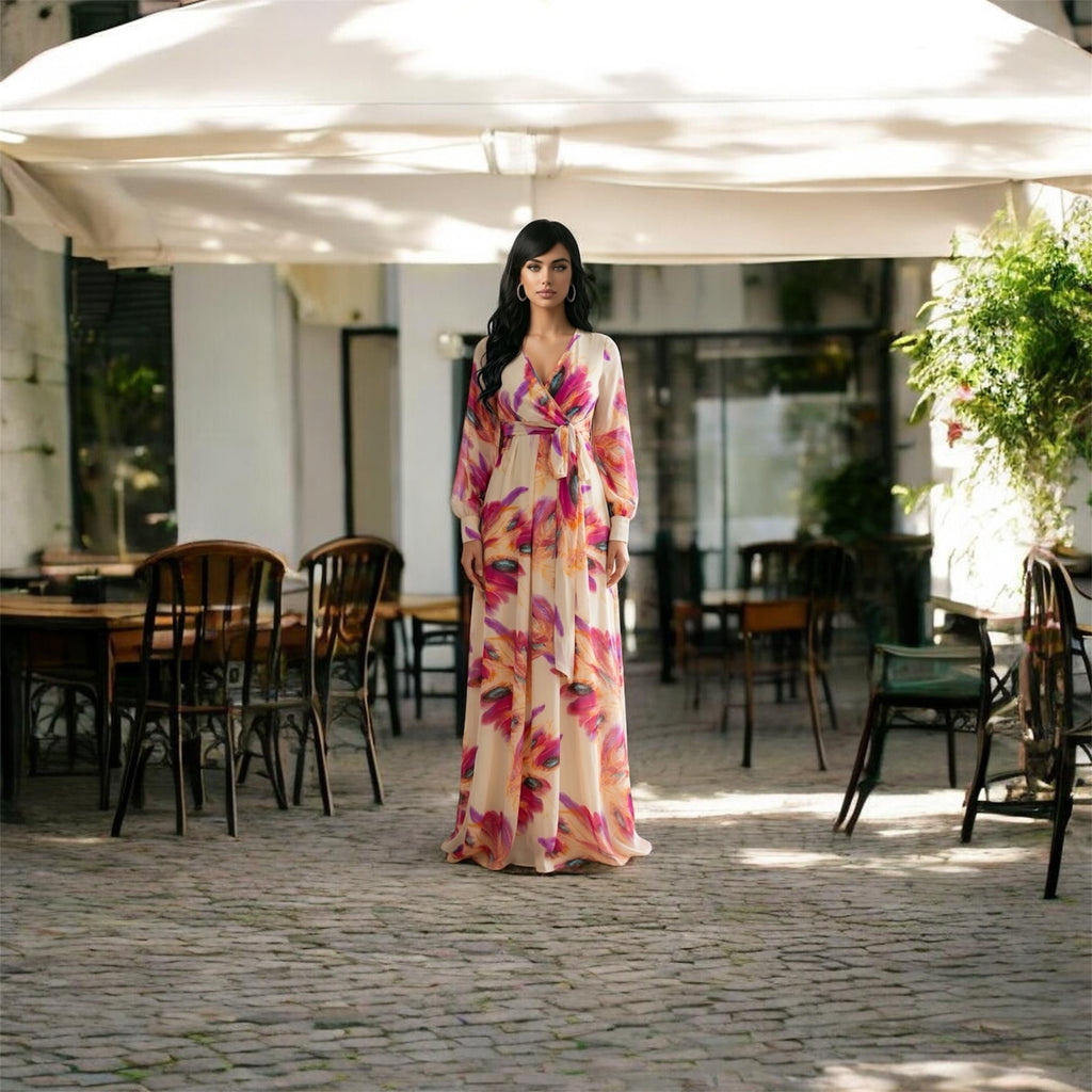 Floral Long Sleeve Maxi Dress