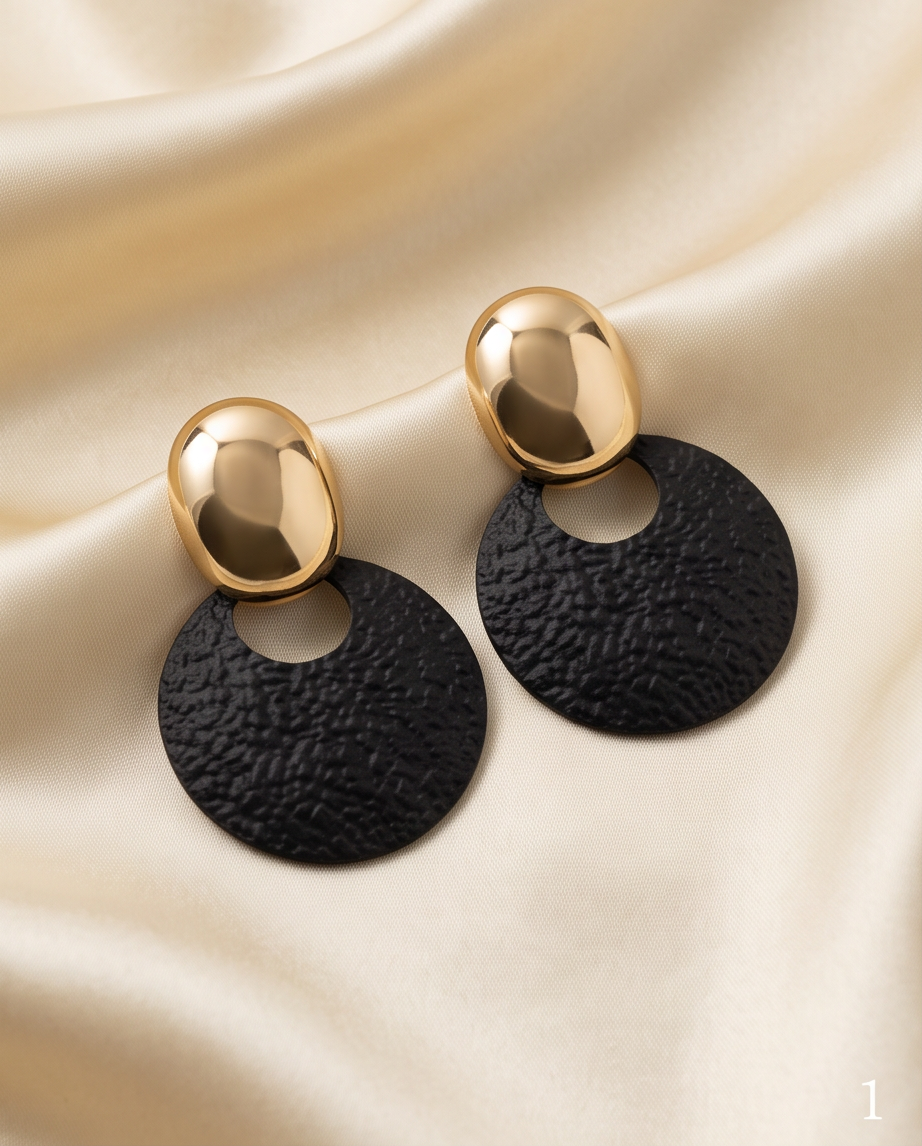 Melody Round Textured Earrings