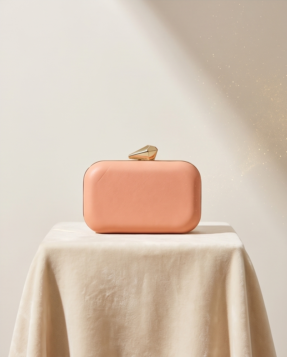 Orange Minaudière Clutch