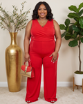 Plus Size Red Jumpsuit