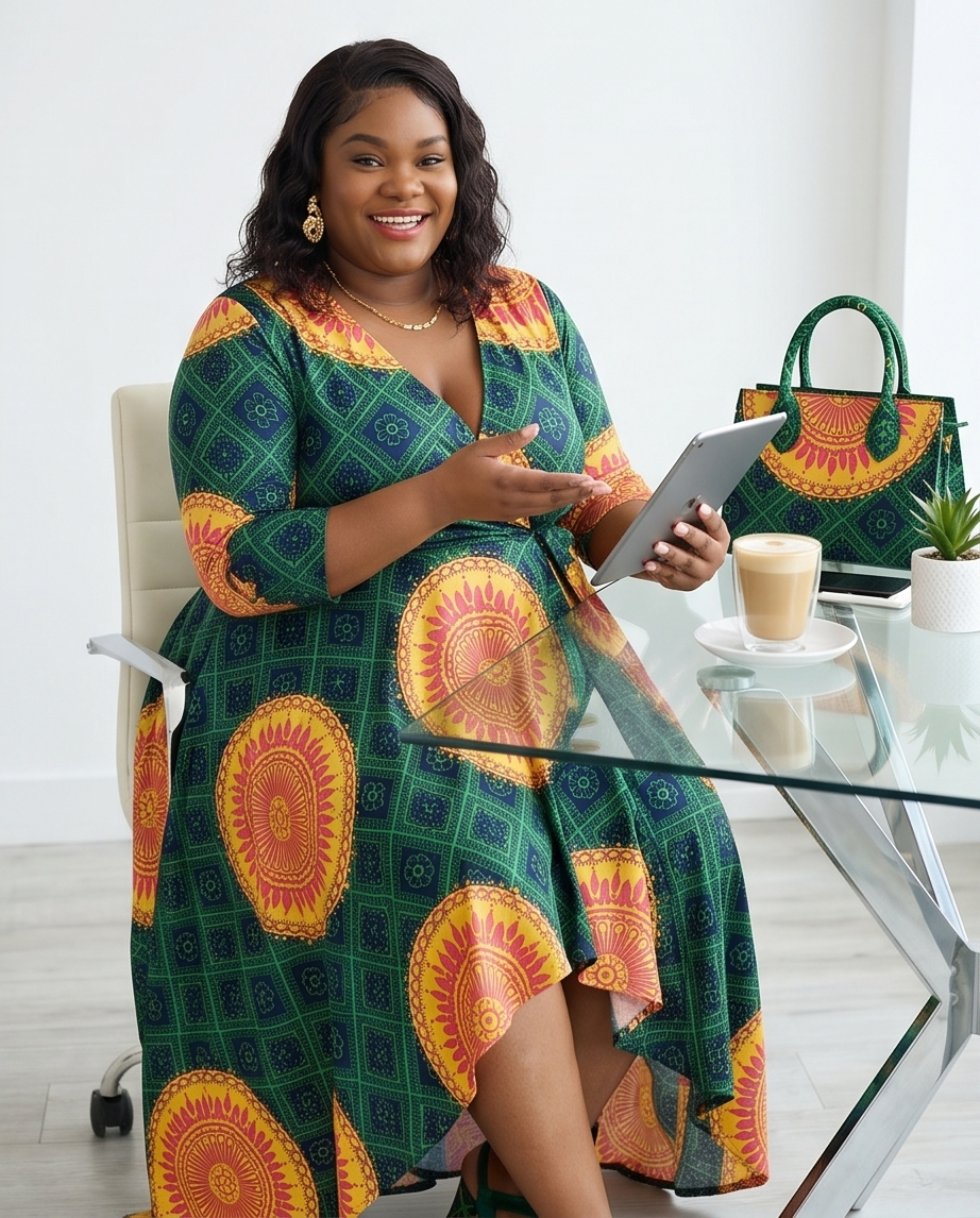 Plus Size High-Low Kaftan Dress