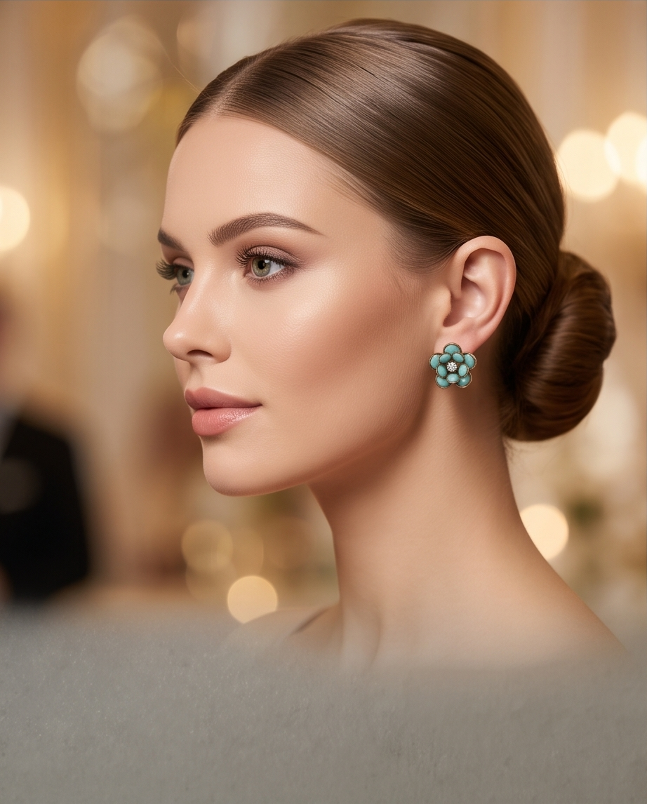 Laurie Mint Green Flower Earrings