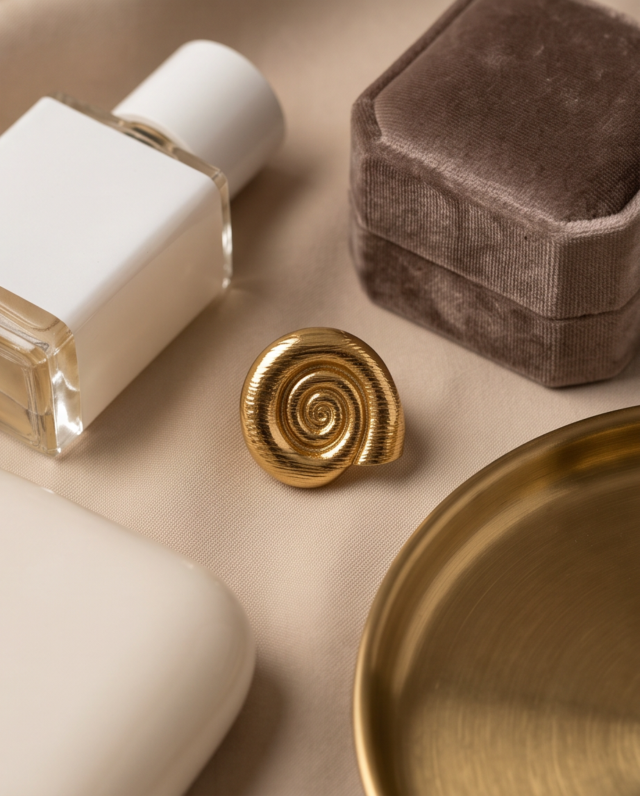 Stainless Steel Mega Shell Adjustable Ring