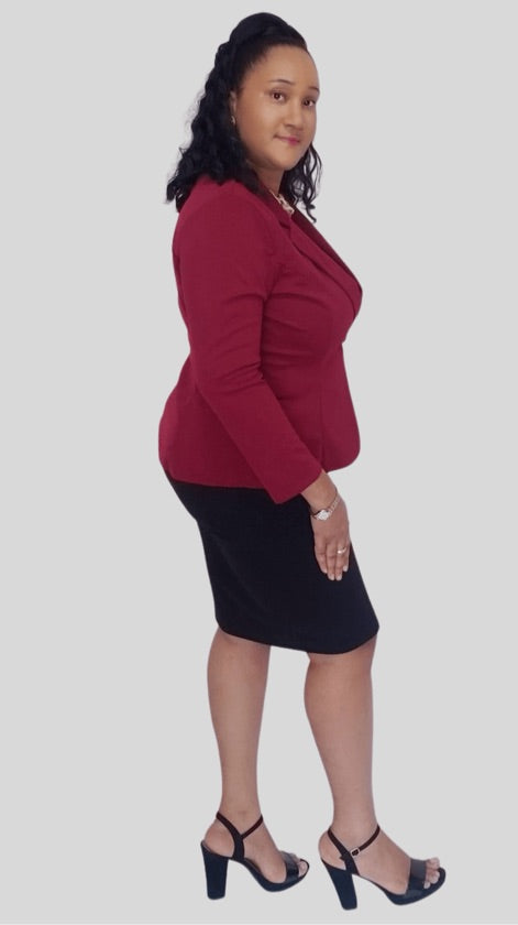 Plus Size Burgundy Jacket - 1055