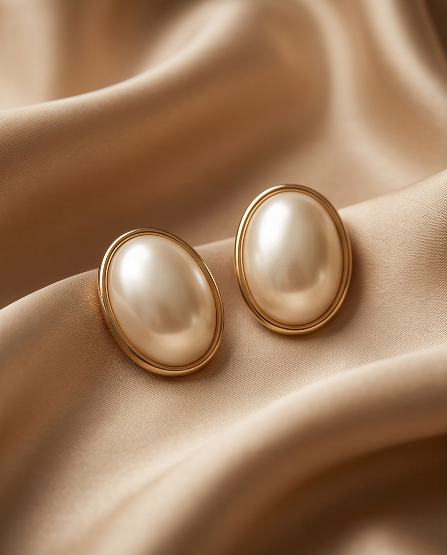 Linda NY Snap On Pearl Earrings