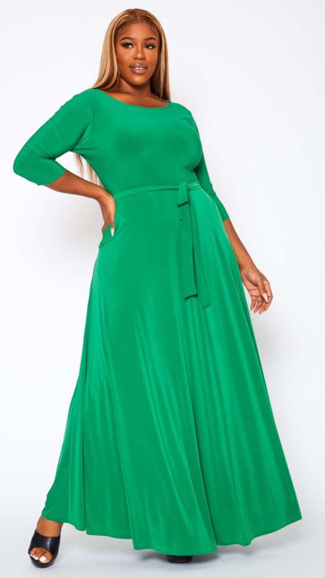 Plus Size Green Maxi Dress