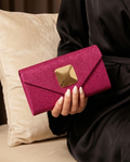 Elegant Pink Glitter Clutch