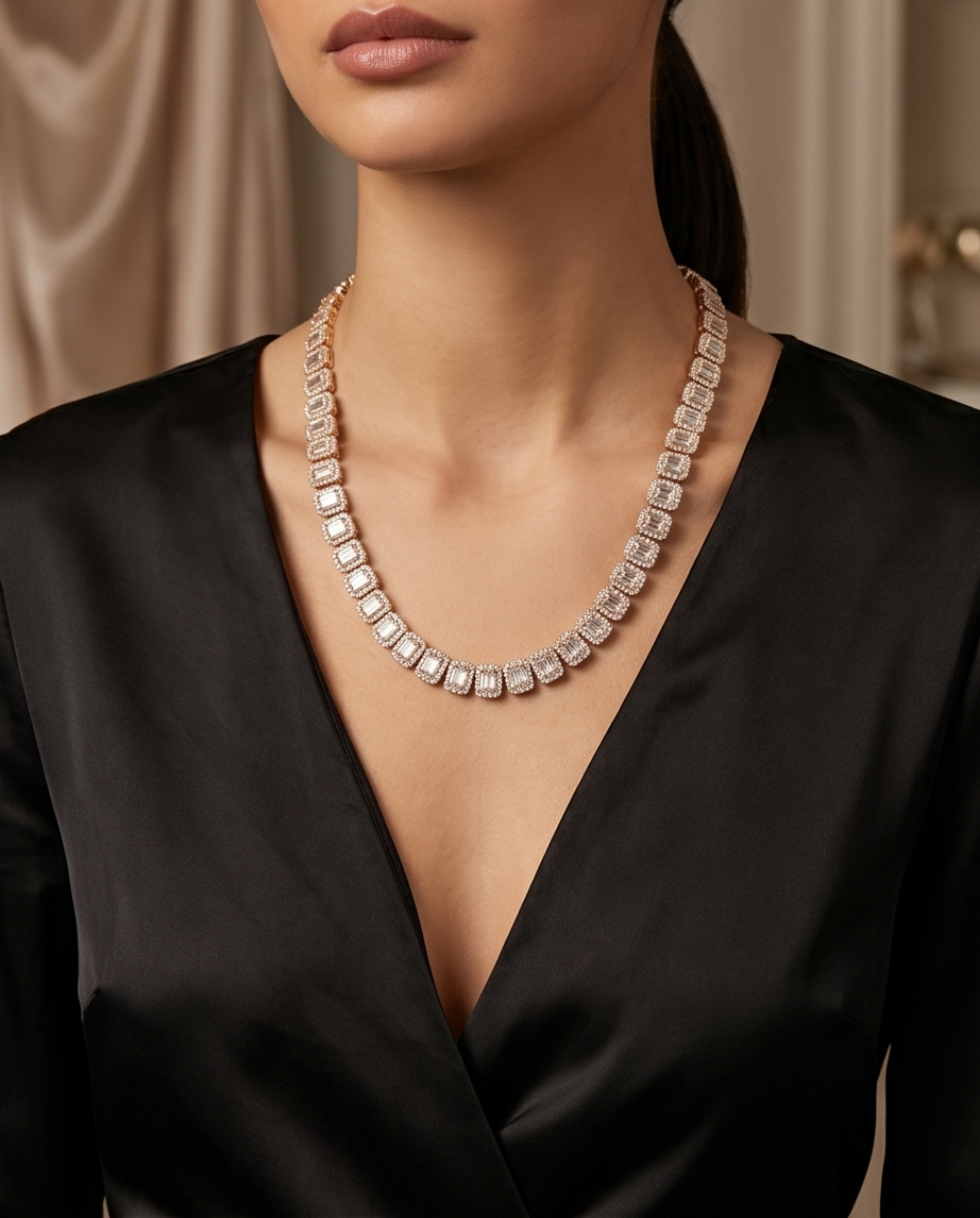 Cherie Square Necklace Link Set