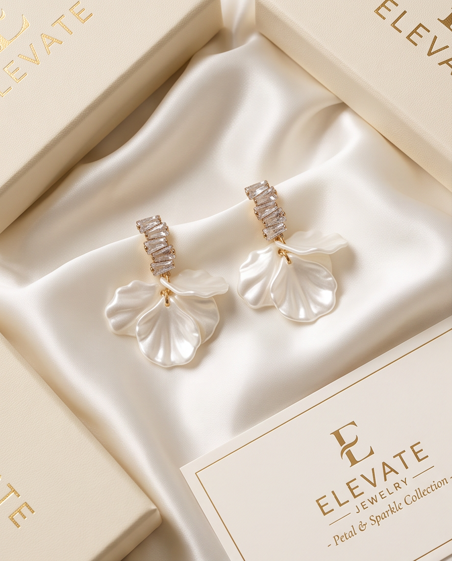 Sarah White Earrings