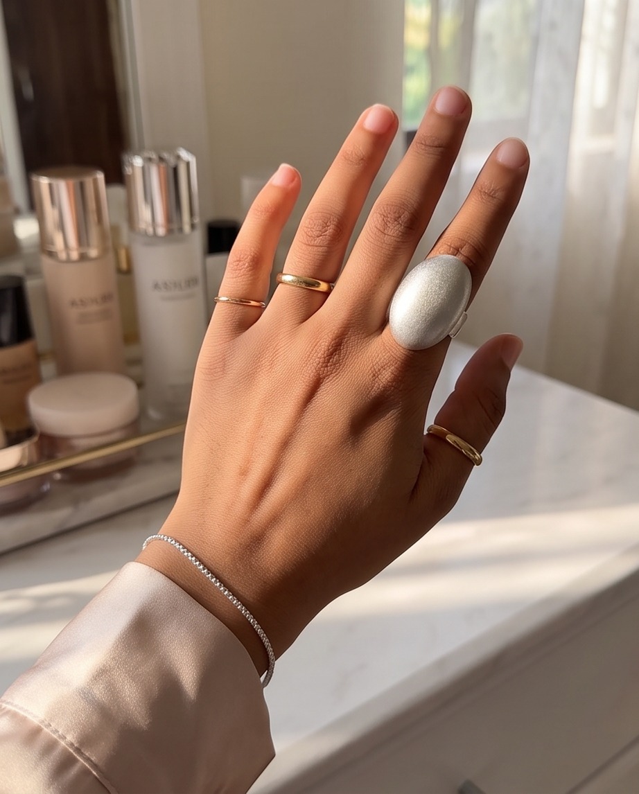 Silver Oval Big Ring