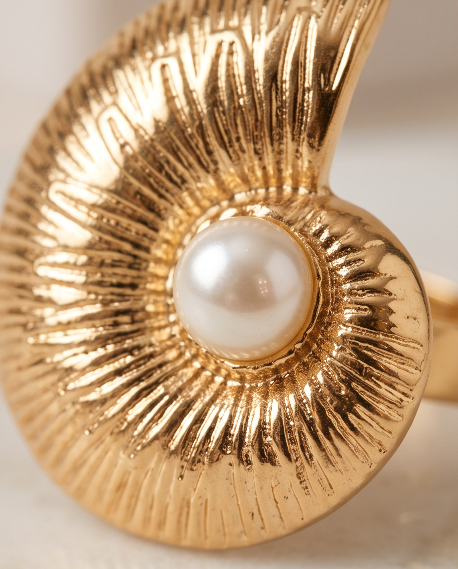 Melody Adjustable Shell Ring