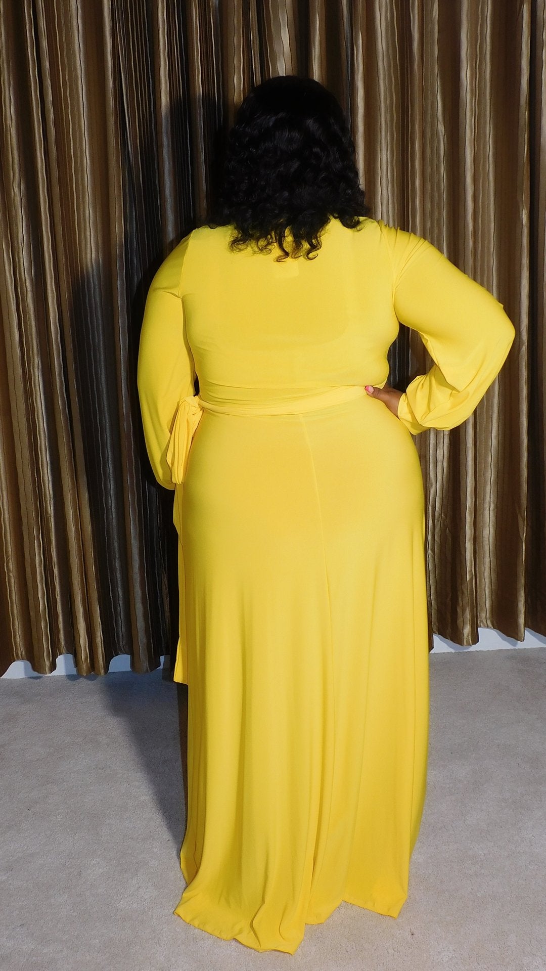 Plus Size Yellow Maxi Dress