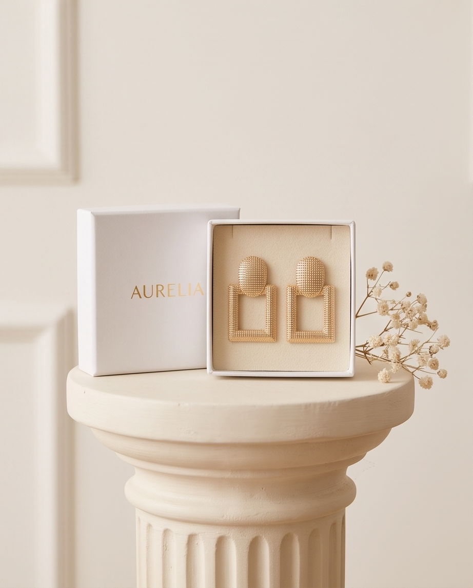 Gold Boxy Earring