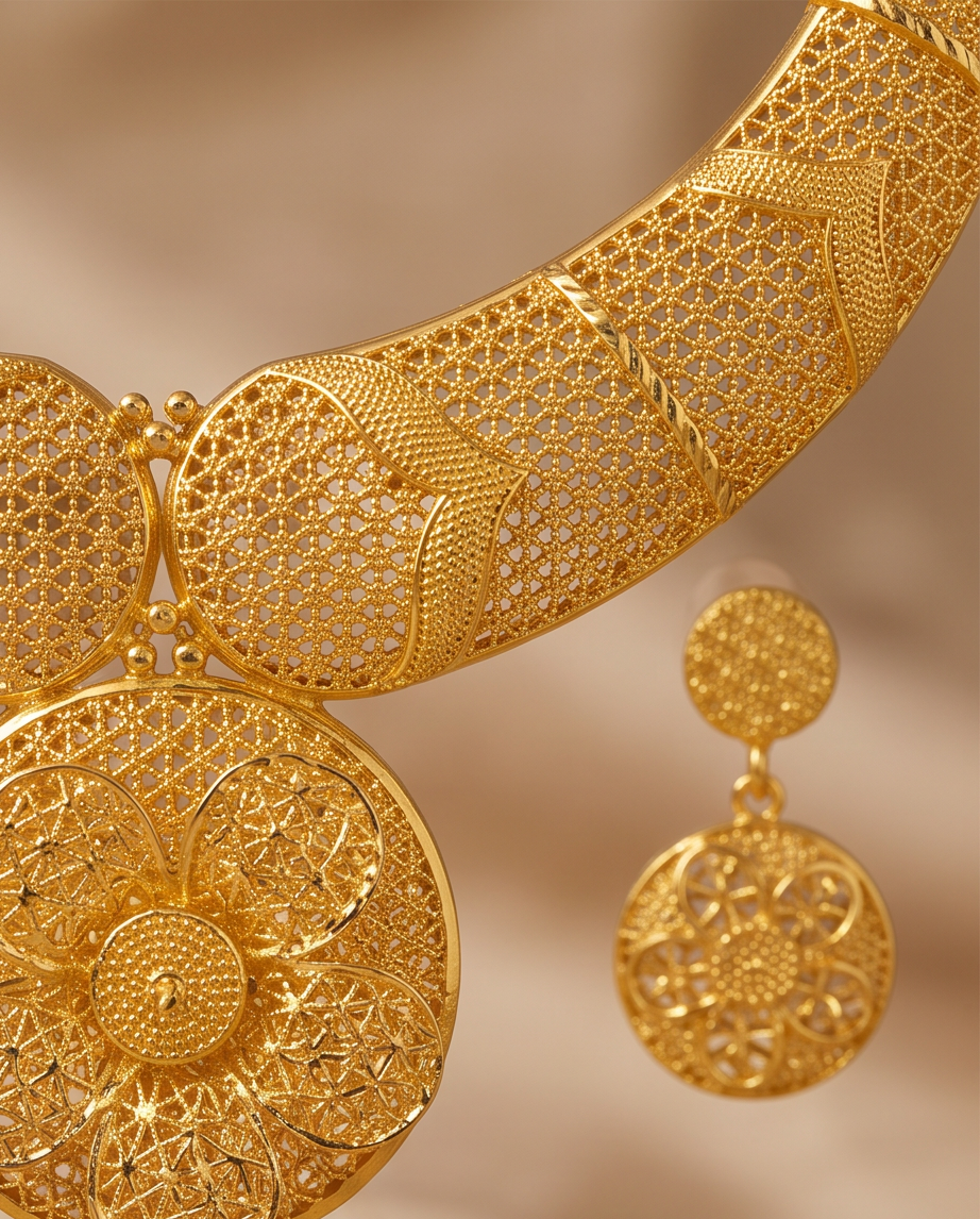 Yellow Gold 4 Piece Necklace Set