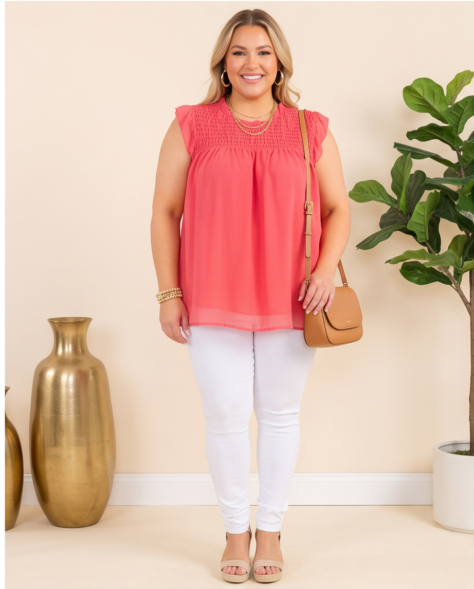 Plus Size Deandra Coral Top