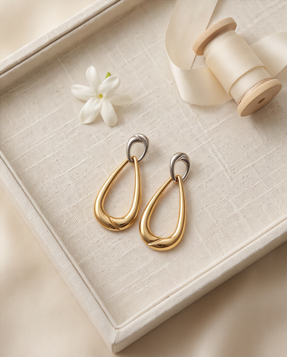 Silver & Gold Locked In Earrings