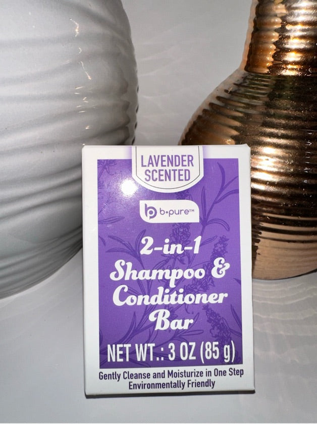 Lavender Scented 2 in 1 Shampoo & Conditioner Soap Bar - 0049696509749