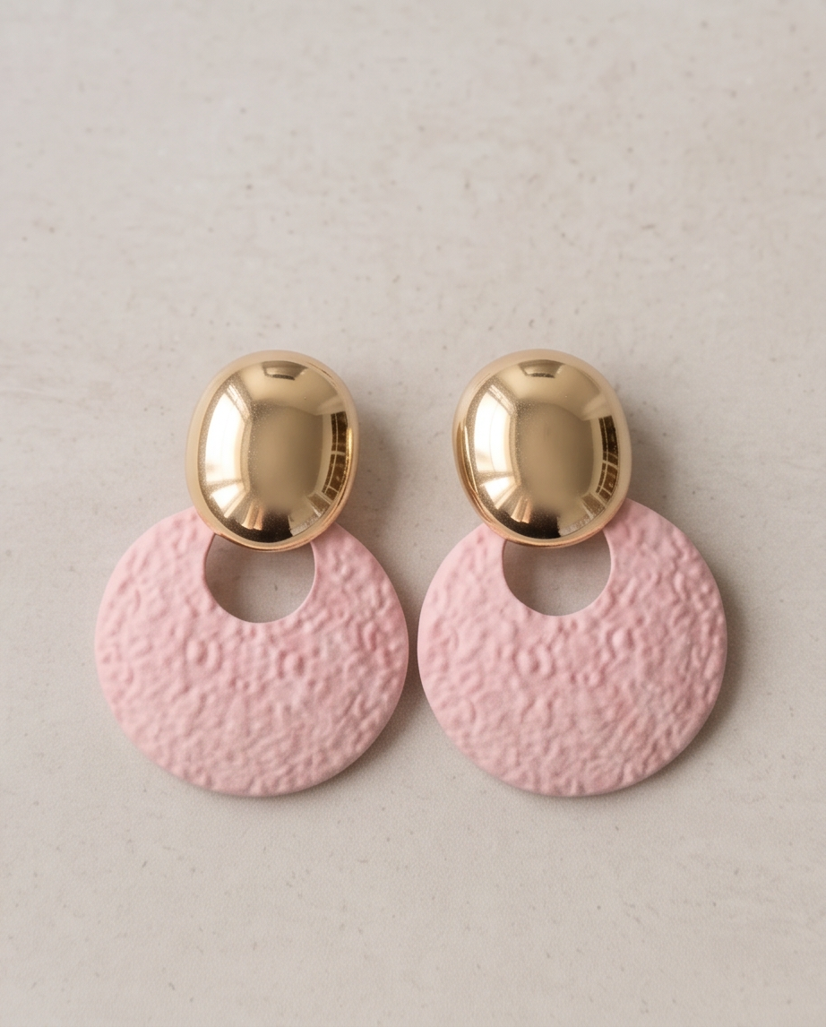 Melody Round Textured Earrings