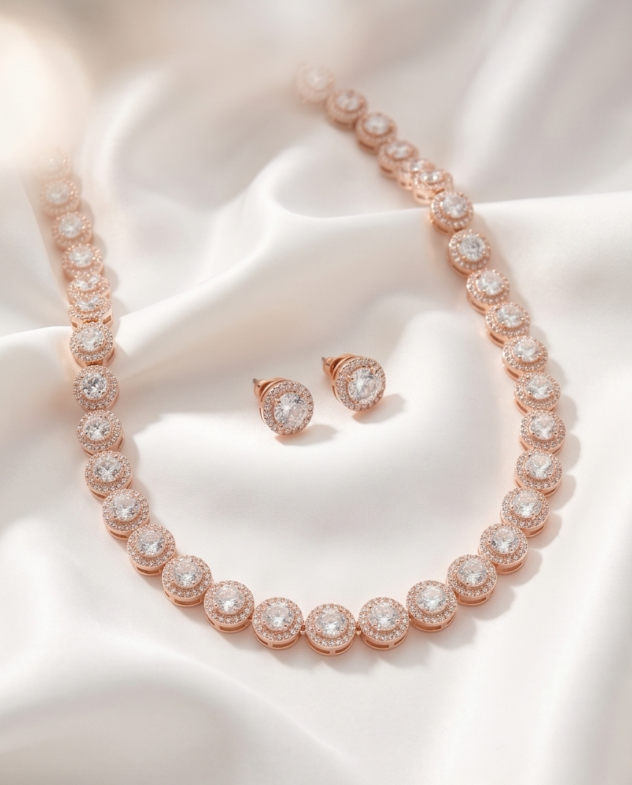 Rose Gold Necklace Set