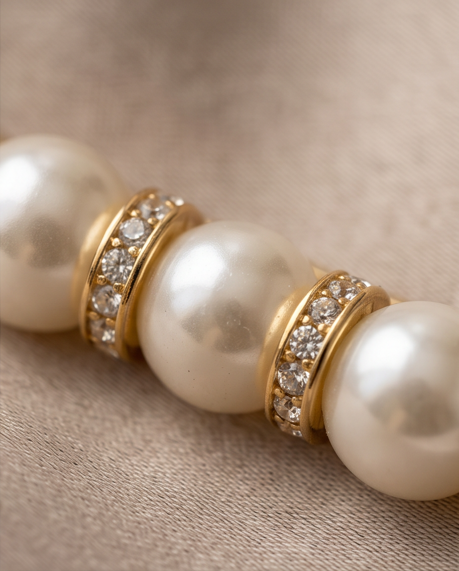Three Pearl Diamond Brooch