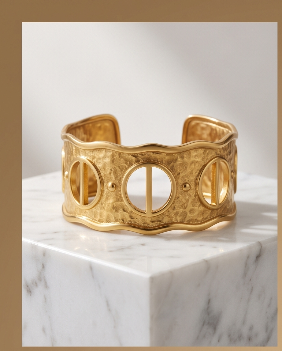 Chunky Gold Stainless Steel Adjustable Bracelet