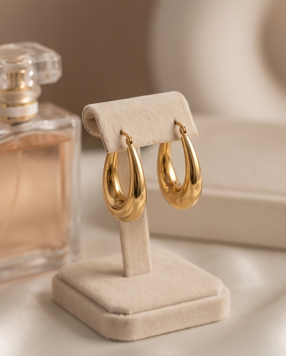 Stainless Steel Gold Hoop Earrings